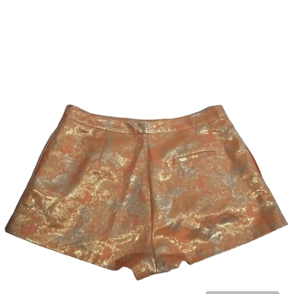 Asos High Waist Floral Jacquard Button Zip Shorts Size 12 - Picture 9 of 9